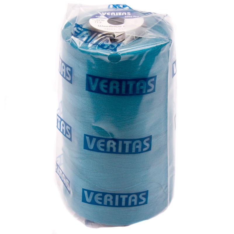 Нитки швейные 100% PE 40/2 цв S-556 голубой темный (боб 5000ярдов) VERITAS2
